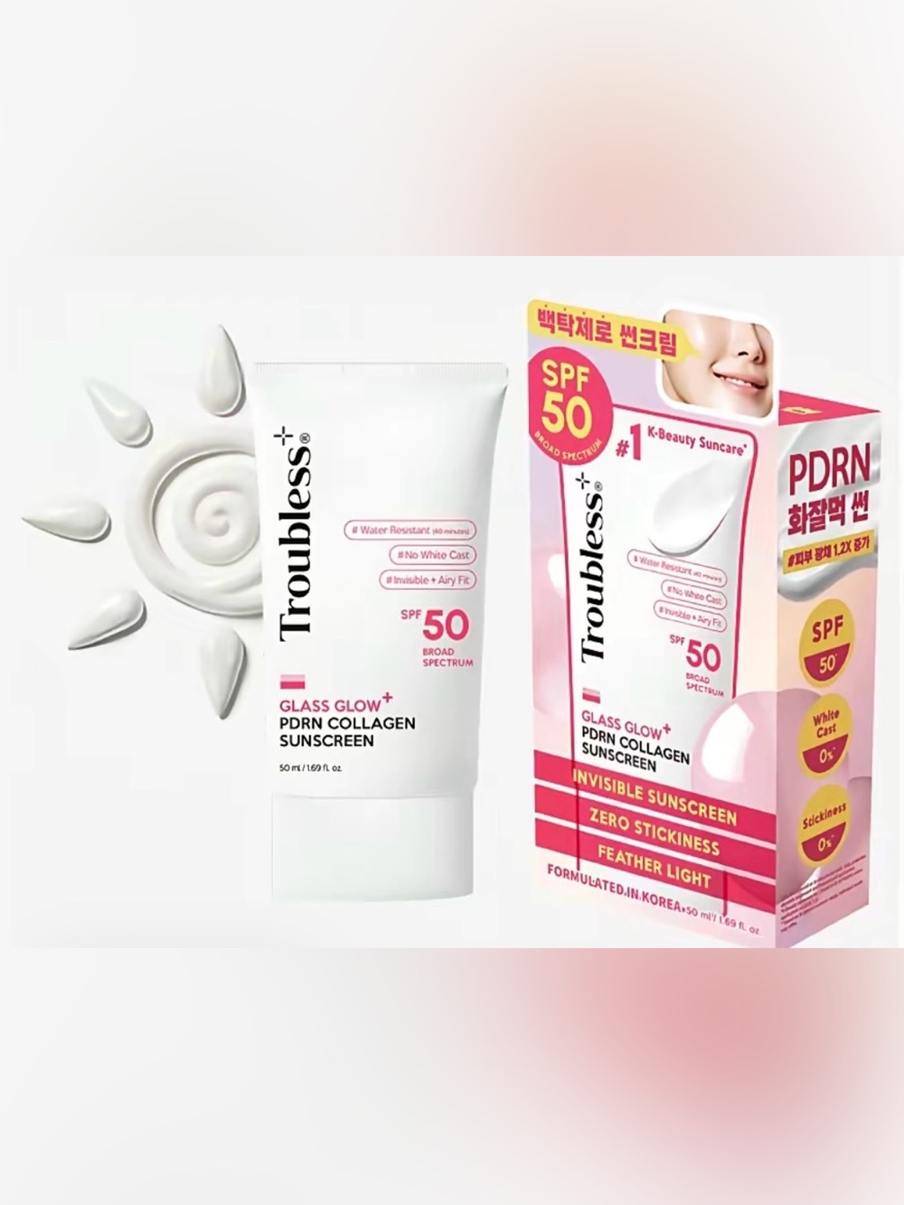 Troubless- Glass Glow+ PDRN Collagen Sunscreen SPF 50